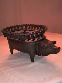 braciere a maialino in ghisa