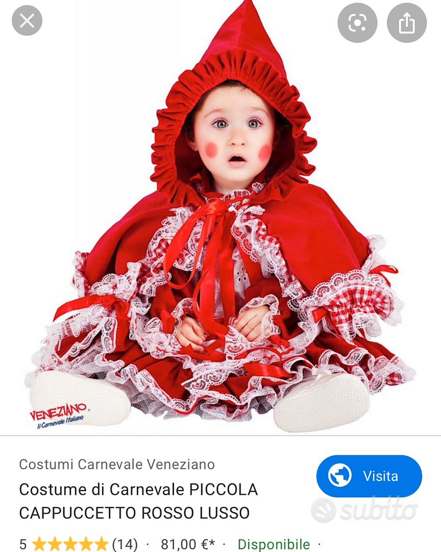 Vestito cappuccetto rosso lusso tg 0 - Tutto per i bambini In vendita a  Salerno