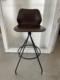 Sgabello Softline in rovere moro