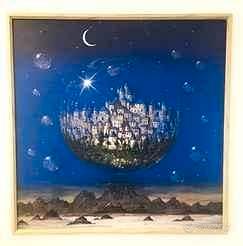 Rara Serigrafia ROLANDO GRECO - "Borgo in bolla"