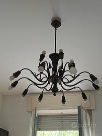 Lampadario vintage ottone a 10 luci anni 60-70