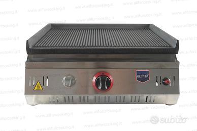 Fry top piastra professionale a gas in ghisa 50 cm