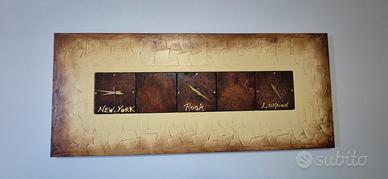 Quadro Orologio da Parete Materico Moderno 
