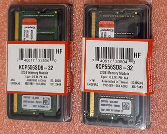 Ram 2X32 gb totale 64 gb ddr5