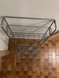 Struttura acciaio inox porta oggetti/bottiglie