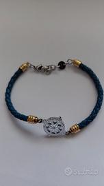 Brosway bracciale uomo in pelle con simbolo rosa d