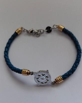 Brosway bracciale uomo in pelle con simbolo rosa d