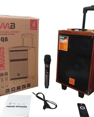 Cassa bluetooth portatile karaoke 6000 watt pmpo 