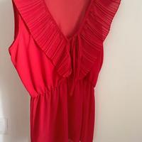 Canotta corallo con scollo a V