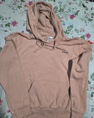 felpa chiara con cappuccio 