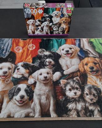 puzzle 1000 "dogs in a basket" Jumbo