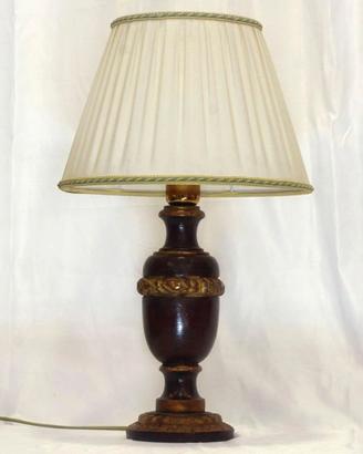 Lampada da tavolo vintage italiana in legno