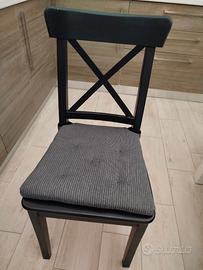 4 sedie ikea cucina rosentorp nere