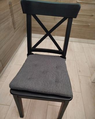 4 sedie ikea cucina rosentorp nere