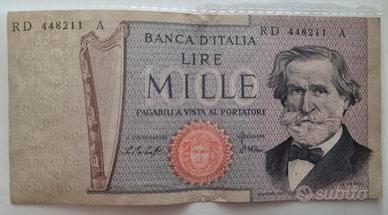 Banconota Mille 1000 Lire Giuseppe Verdi 1969