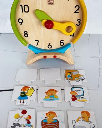 PlanToys Orologio Educativo in Legno Montessori