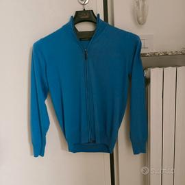 cardigan azzurro con zip