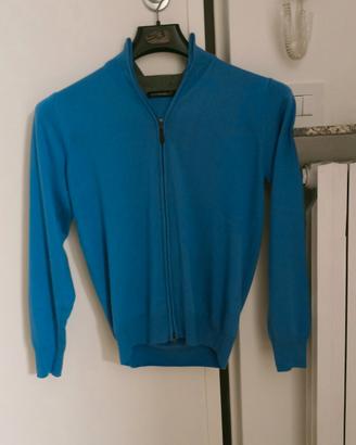 cardigan azzurro con zip