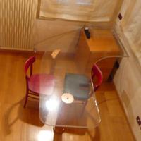 Tavolo scrivania plexiglas e legno