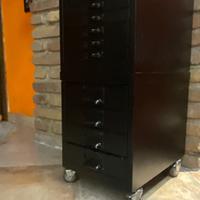 Cassettiera 20 cassetti in metallo colore nero/blu