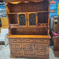 credenza, tavolo e 6 sedie in legno massello