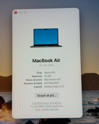 Macbook Air M3 13” 16/256