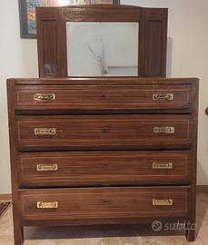cassettiera con specchio vintage 