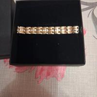 bracciale uomo oro e brillantini 