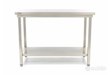 tavolo acciaio inox 140*70*80/85 nuovo mai montato