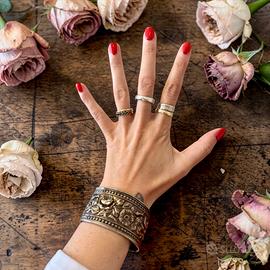 Bracciale vintage placcato argento con rose