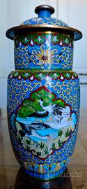 Antico Vaso Cloisonne' Cina Primi 900
