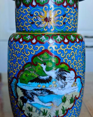 Antico Vaso Cloisonne' Cina Primi 900