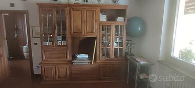 Mobile porta TV vetrinetta in legno massello 
