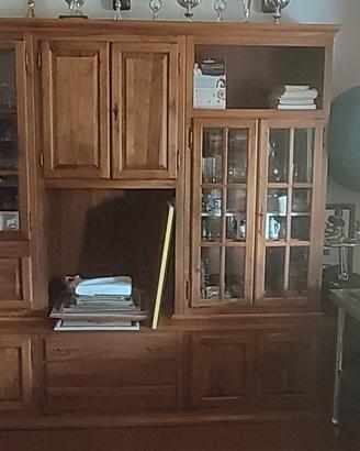 Mobile porta TV vetrinetta in legno massello 