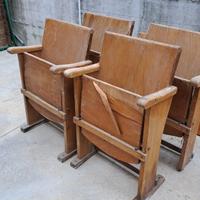 Set di 4 poltrone da cinema d'epoca