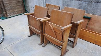 Set di 4 poltrone da cinema d'epoca