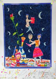 F.MUSANTE SERIGRAFIA "E dolci profumi volano."