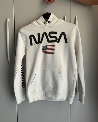 Felpa nasa bianca con cappuccio