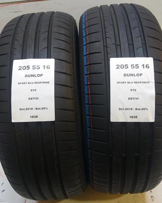 2 GOMME 205 55 16 DUNLOP A1836