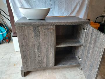 base vismara con lavabo in ceramica 90 cm