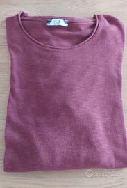 Maglia girocollo uomo bordeaux XL