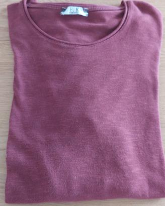 Maglia girocollo uomo bordeaux XL