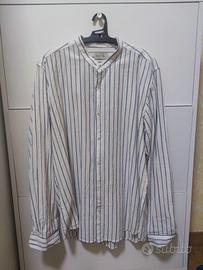 Camicia Uomo a Righe Misto Lino - Maniche Lunghe
