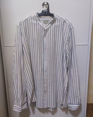 Camicia Uomo a Righe Misto Lino - Maniche Lunghe
