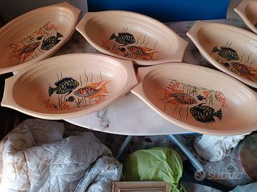 Set di 6 piatti ovali in ceramica