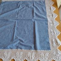 Tovaglia 78x78 cm Vichy bordo a mano