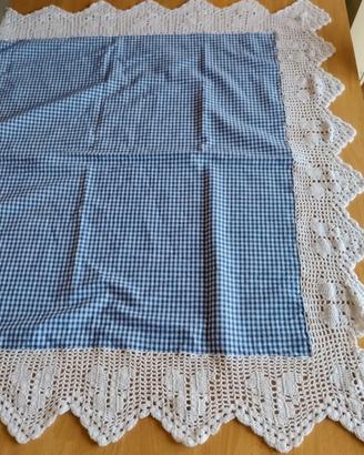 Tovaglia 78x78 cm Vichy bordo a mano