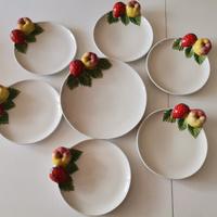Set 7 Piatti Ceramica Via Veneto - Decoro Frutta