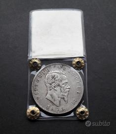 ARGENTO scudone ITALIA REGNO 5 lire 1875R