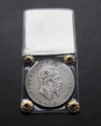 ARGENTO scudone ITALIA REGNO 5 lire 1875R